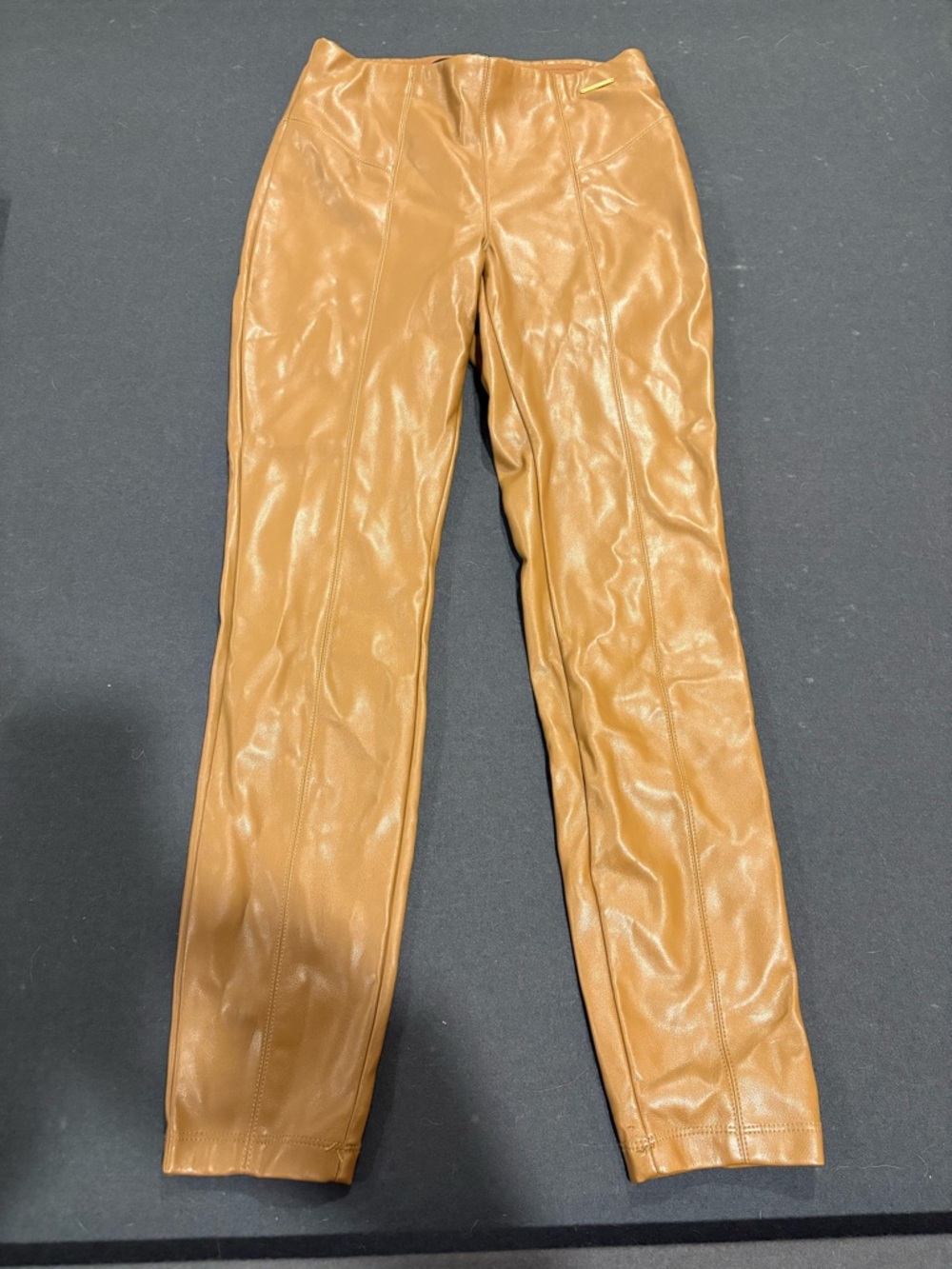 Marc New York Tan Faux Leather Pants with Black Label